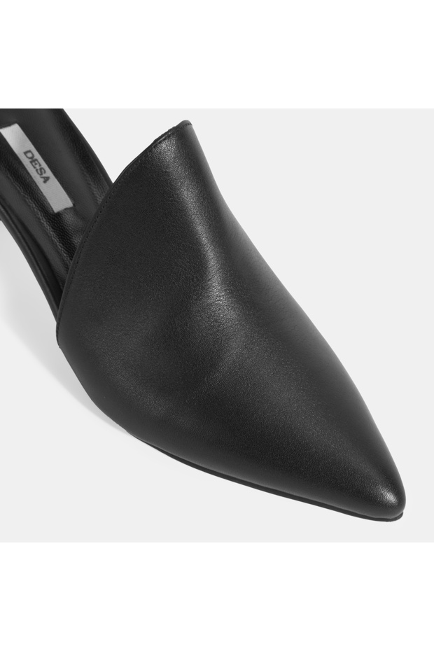 Kadın Siyah Deri Terlik - 7