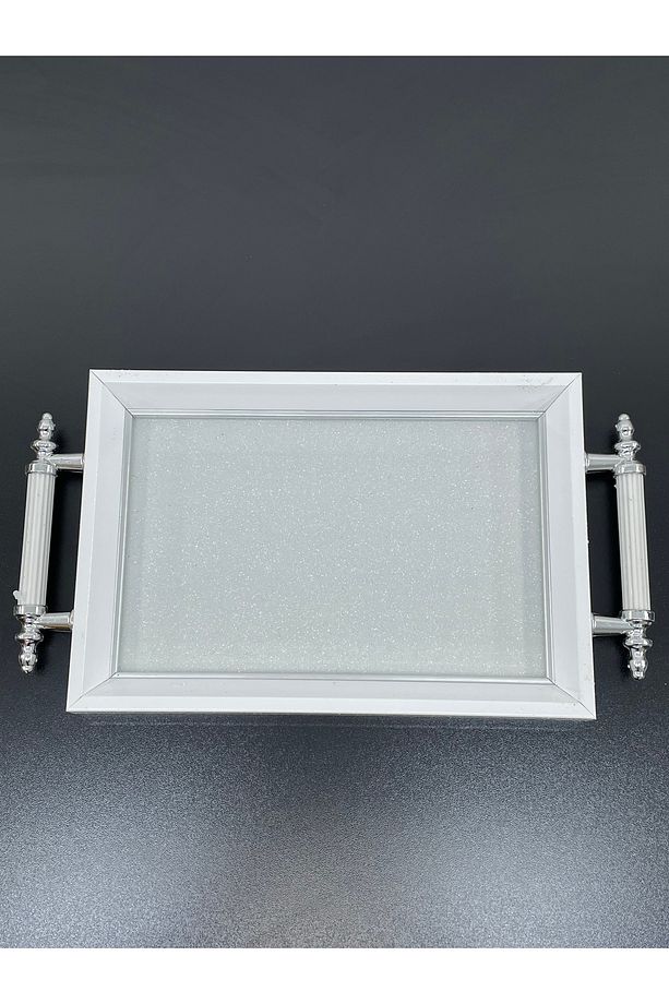 Lüks Simli Sunum Tepsisi Yaldızlı Tepsi 32*17CM - 2