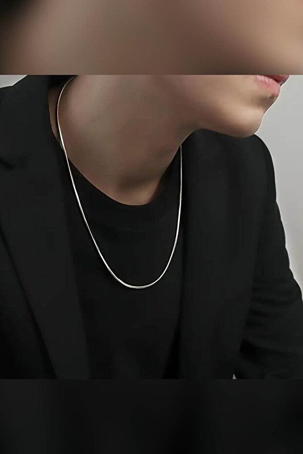 Italian Snake Snake Model Silver Men's Non-Tarnish Steel Necklace
