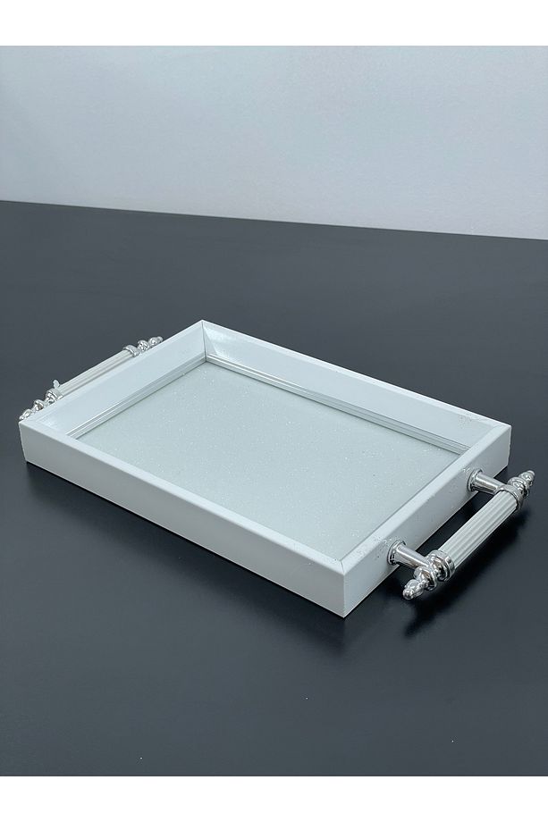 Lüks Simli Sunum Tepsisi Yaldızlı Tepsi 32*17CM - 1