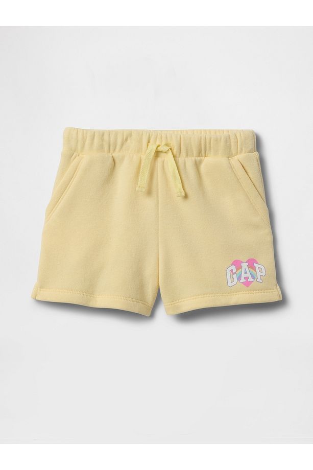 Kız Bebek Sarı Gap Logo Havlu Kumaş Pull-On Şort - 1