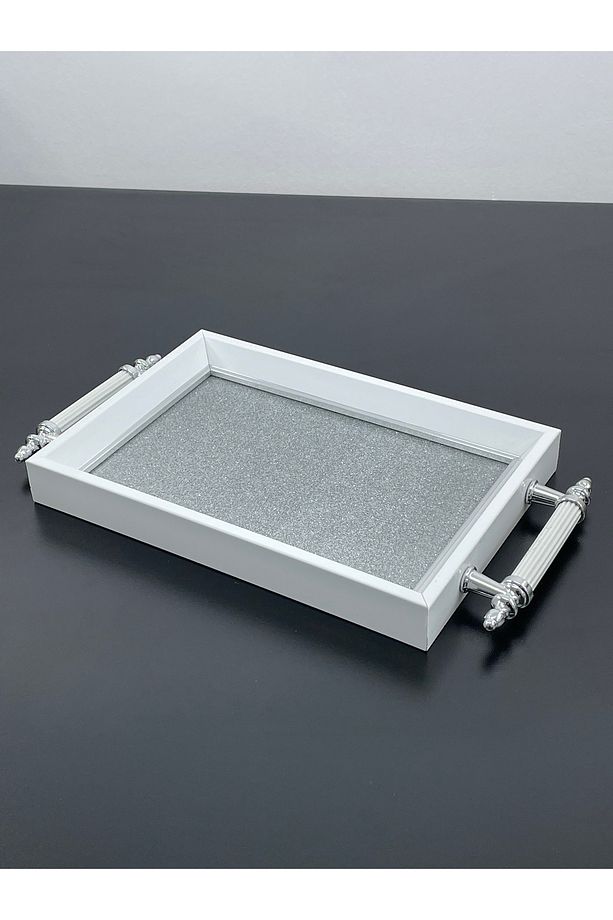 Lüks Simli Sunum Tepsisi Yaldızlı Tepsi 32*17CM - 3