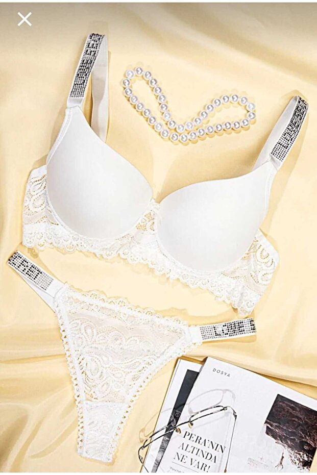 Stone Detailed Micro Bra Set -250