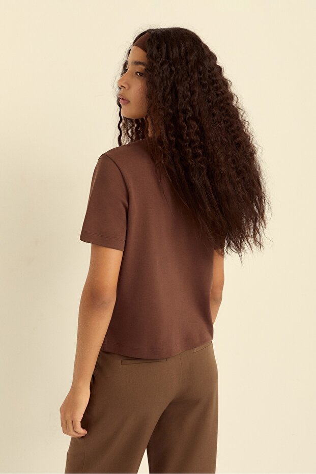 Basic kalın regular fit t-shirt - 4