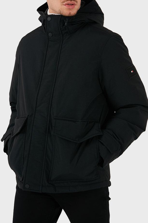 Kuş Tüyü Dolgulu Regular Fit Kapüşonlu Mont Erkek MONT MW0MW3659 BDS - 5