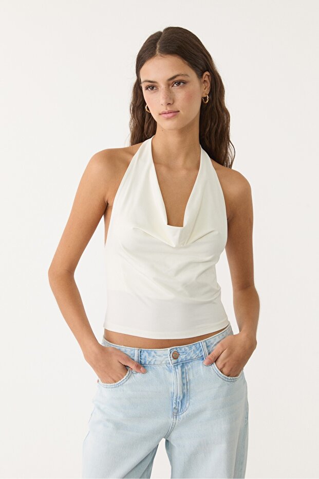 Degaje halter yaka top - 1