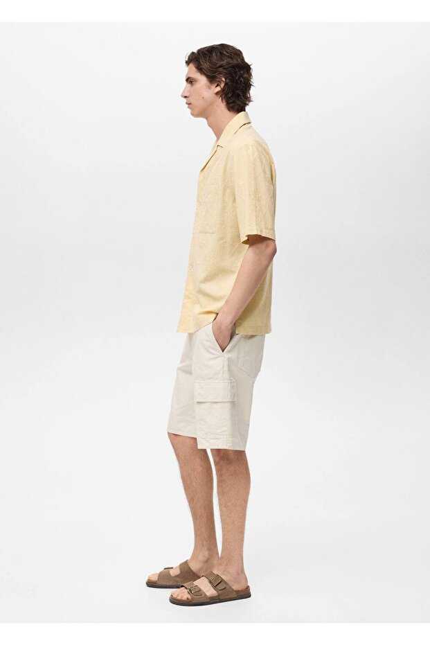 İşlemeli bowling yakalı gömlek - 5