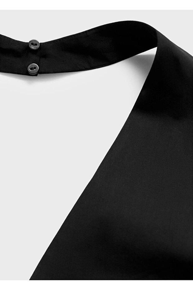 Halter yaka pamuklu midi elbise - 6