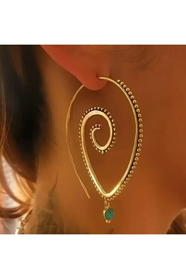 Vintage Boho Spiral Küpeler - 6