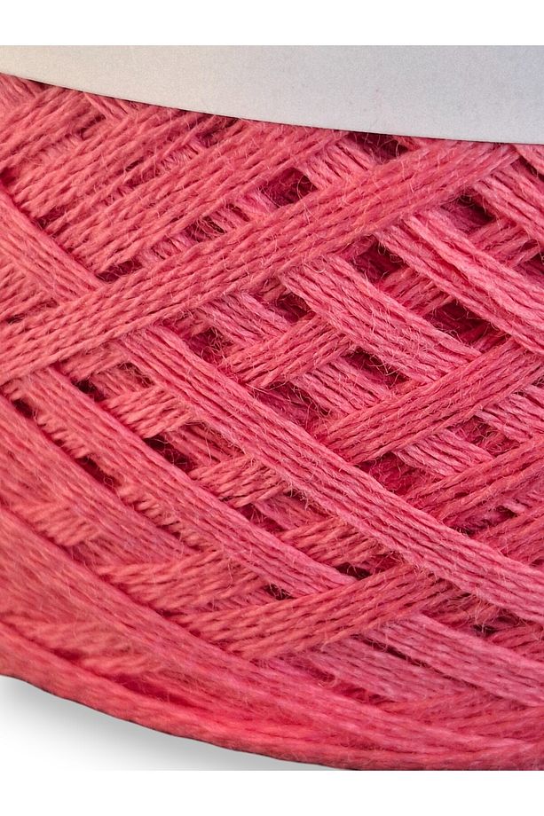 Pembe renkli, çok katlı merserize koton el örgü ipi (200 gr.) - 4
