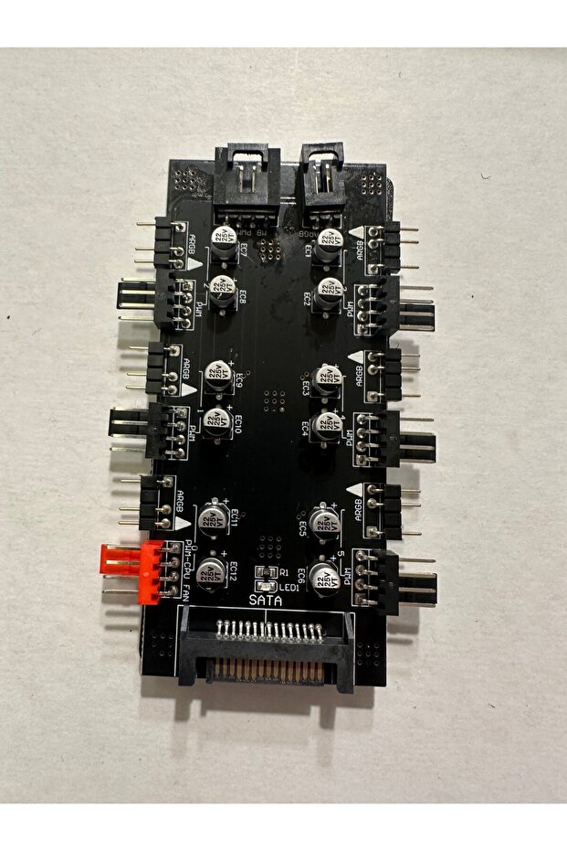 6 Port Rgb Fan Multiplier 12 Volt 4 Pin Pwm 5 Volt 3 Pin Argb Sata Power Supported Argb Fan Multiplier