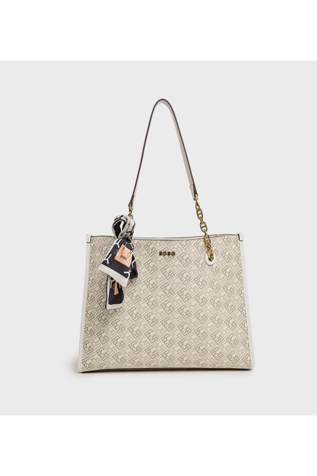 حقيبة توت يومية باللون البيج - 1