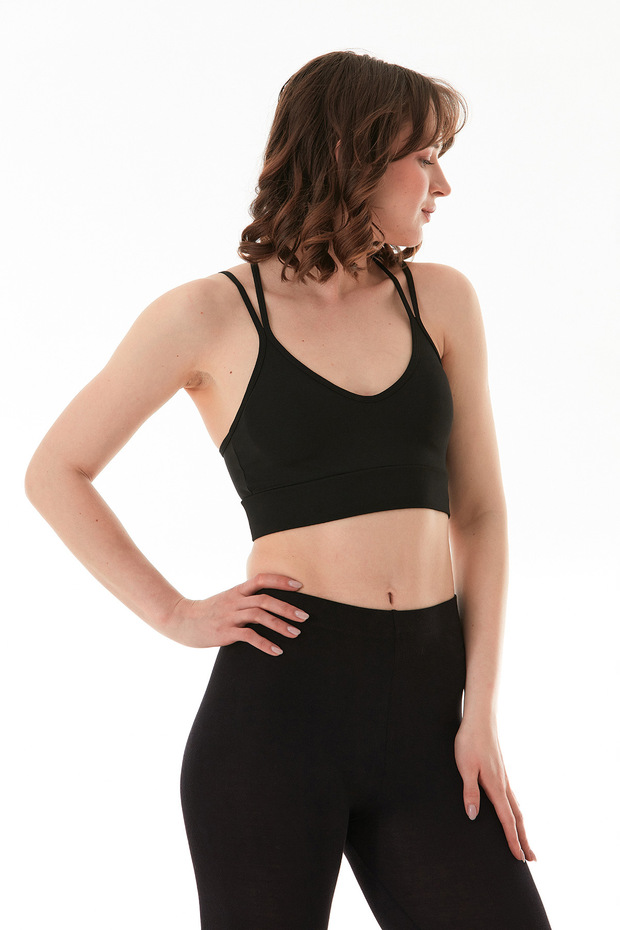 Basic İnce Askılı Kaplı Büstiyer - 4