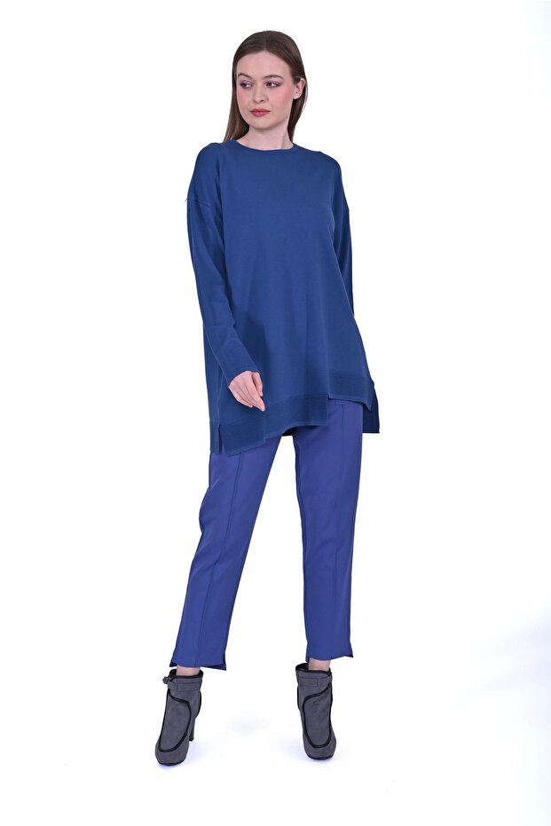 İNVEE 6840 İndigo Triko Tunik - 4