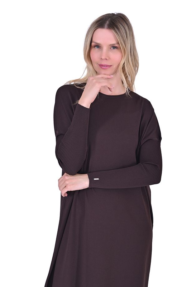İNVEE 5747 Kahve Triko Elbise - 2