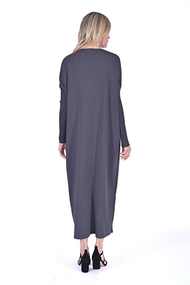 İNVEE 5747 Antrasit Triko Elbise - 2