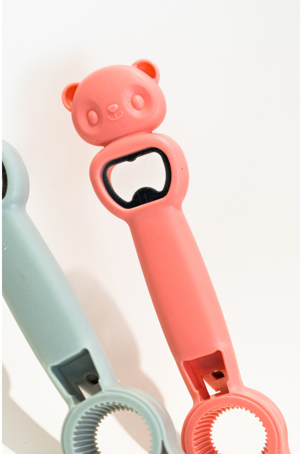 Cute Multifunctional Opener - Teddy Bear Figured Bottle Opener - Cute and Colorful Design - Pink