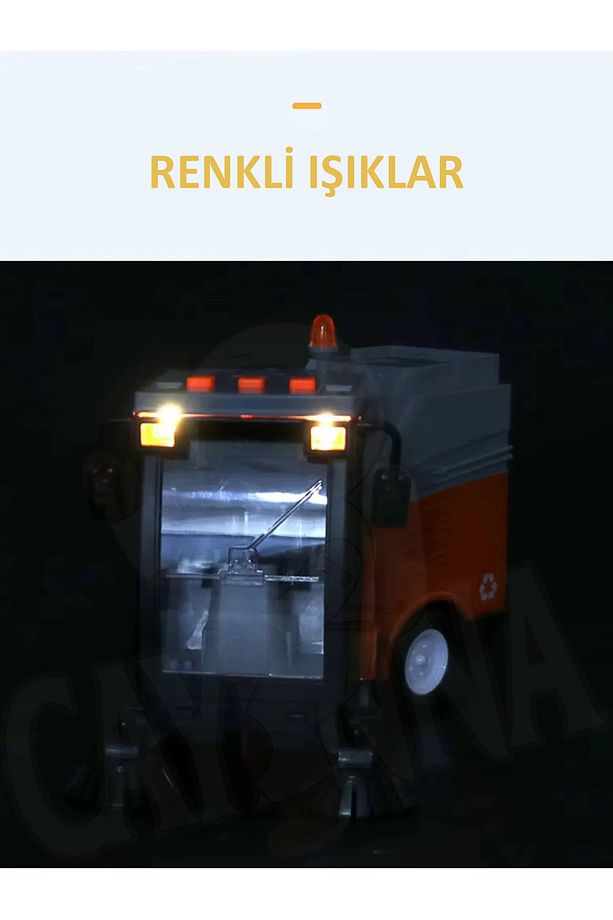 Oyuncak Sesli Ve Işıklı Sürtmeli Temizlik Ve İnşaat Araçları 3 Farklı Ses Modu - 7