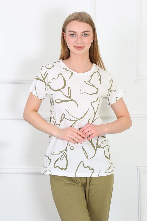 Fashion Line Women's Combed Cotton Short Sleeve Pajama Set 4141