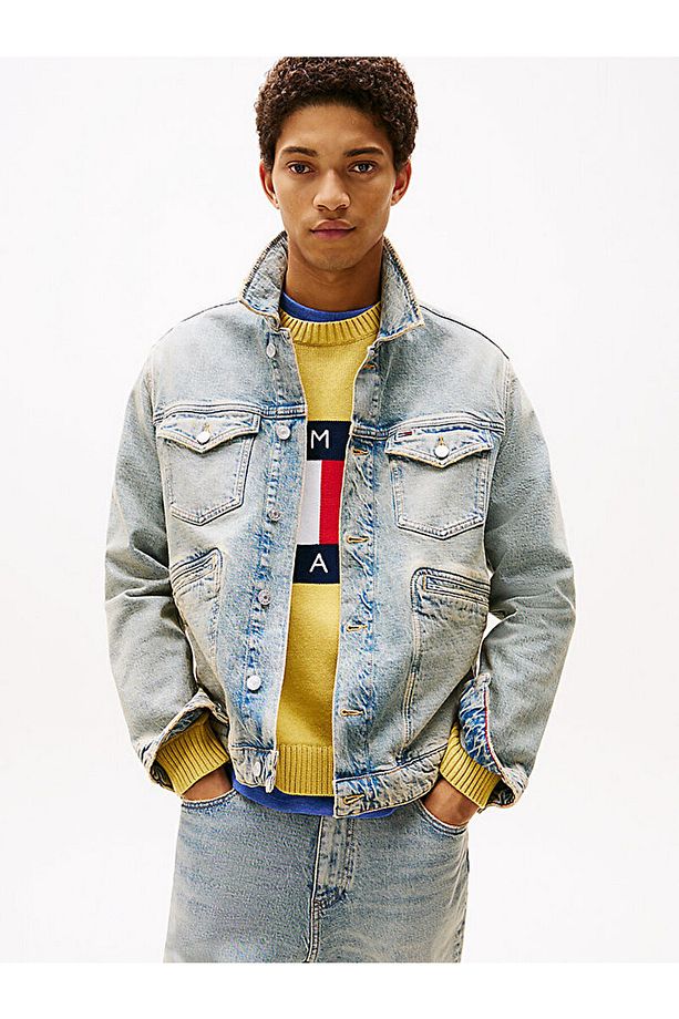 Isaac Distressed Relaxed Trucker Jacket - 1