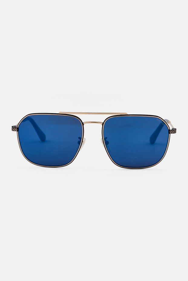 Men SPLF64 300B Square Sunglasses, Black