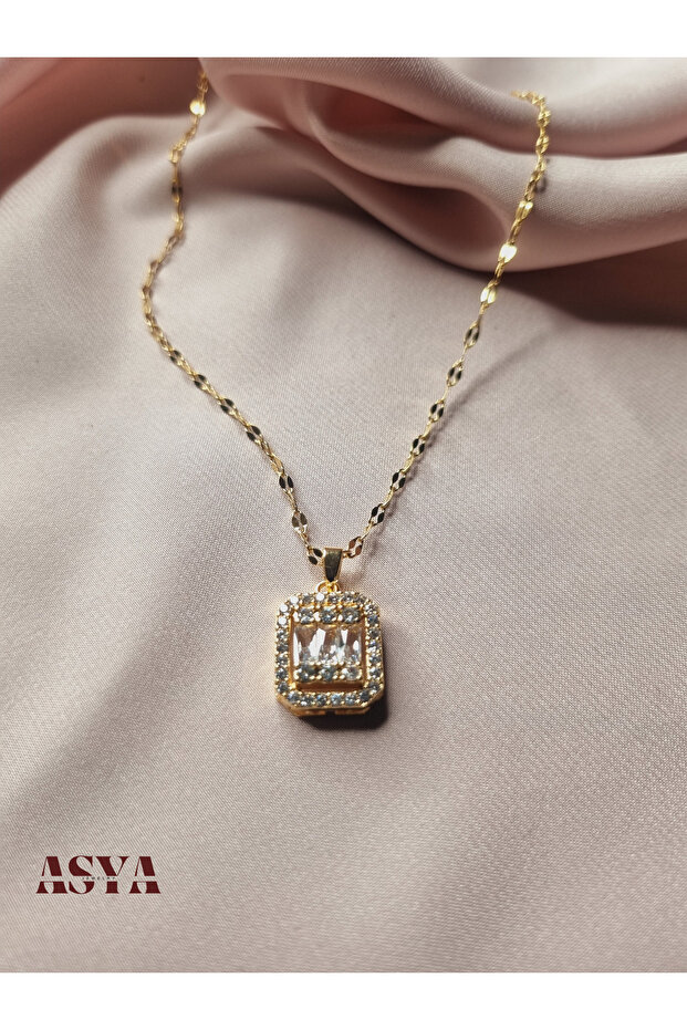 Luce Gold Renk Çelik Kolye - 2