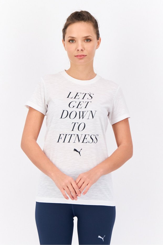 Women Sportswear Fit Short Sleeve Training T-Shirt, White/Black