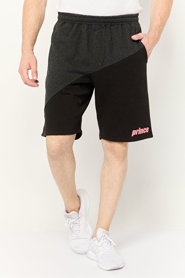 شورت رجالي أساسي برباط بلونين، أسود - 1