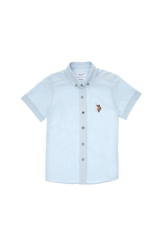 Boy's Light Blue Short Sleeve Shirt 50298044 -Vr003