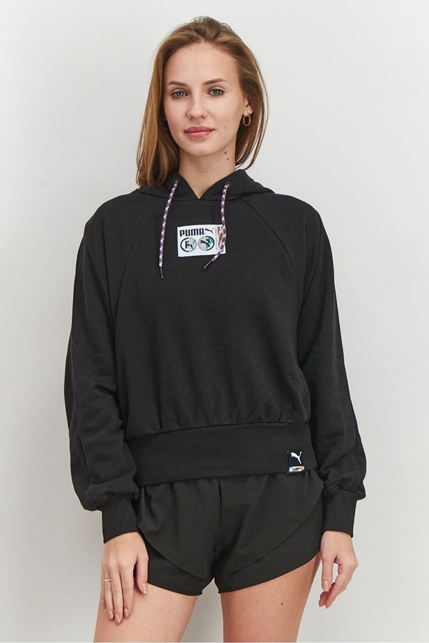 Women Sportswear Fit Long Sleeve Running Sweatshirt, Black