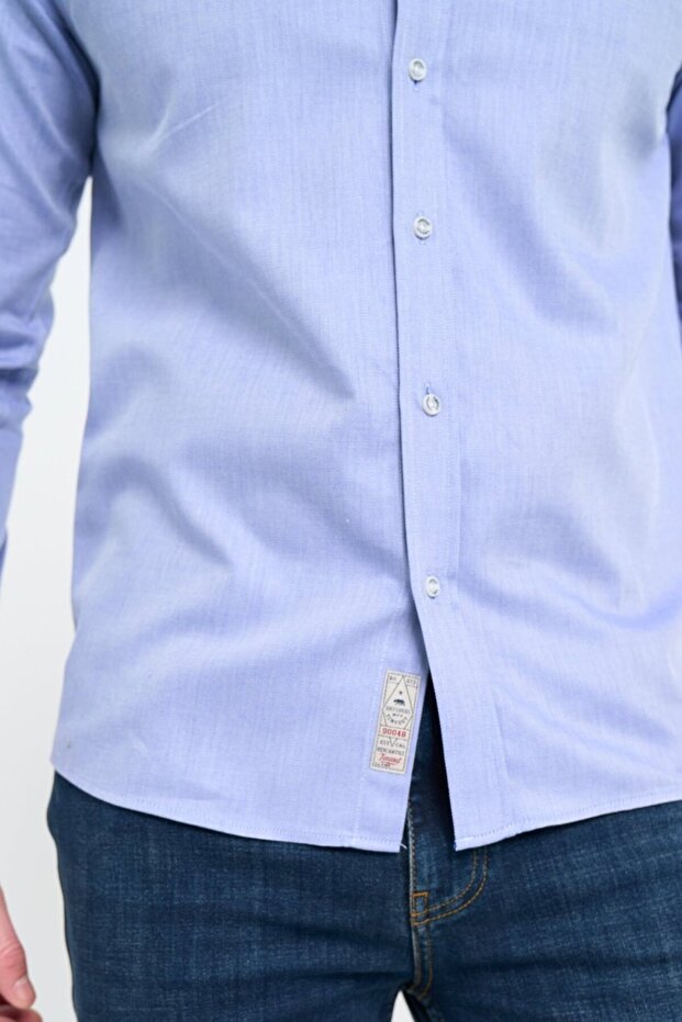 Men's solid color shirt with logo - 2