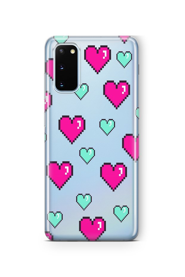 حافظة شفافة مطبوع عليها تصميم قلوب أركيد متوافق مع Samsung Galaxy S20 بتصميم شفاف