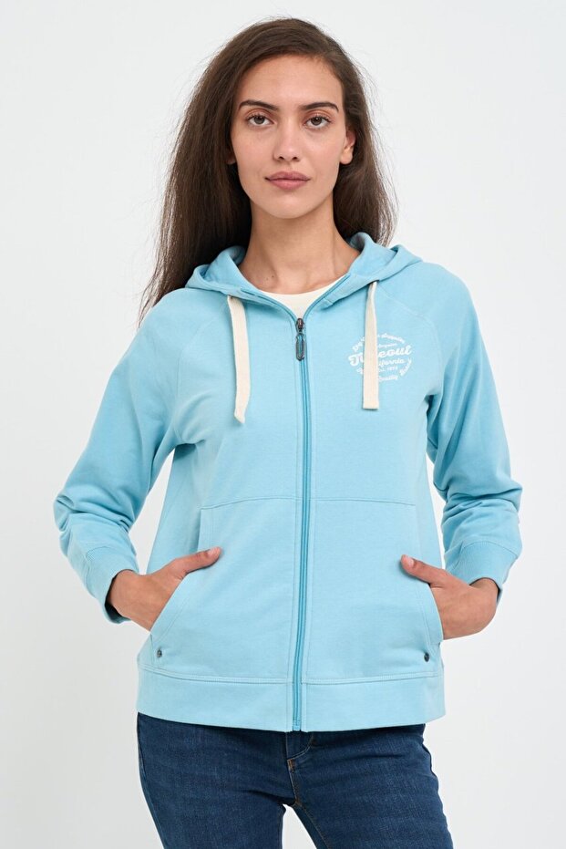 Hanorac dama cu fermoar si gluga - 1