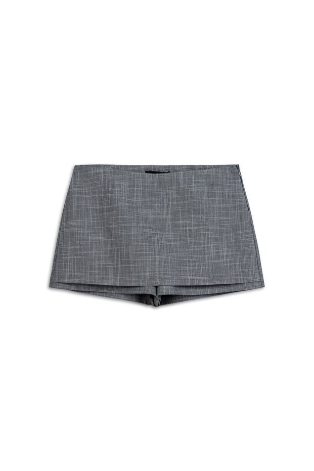 Düşük Bel Mini Şort Etek - 4