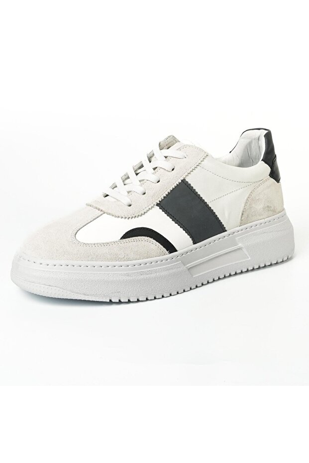 Missouri Model Genuine Leather Handmade Men's White Sneakers