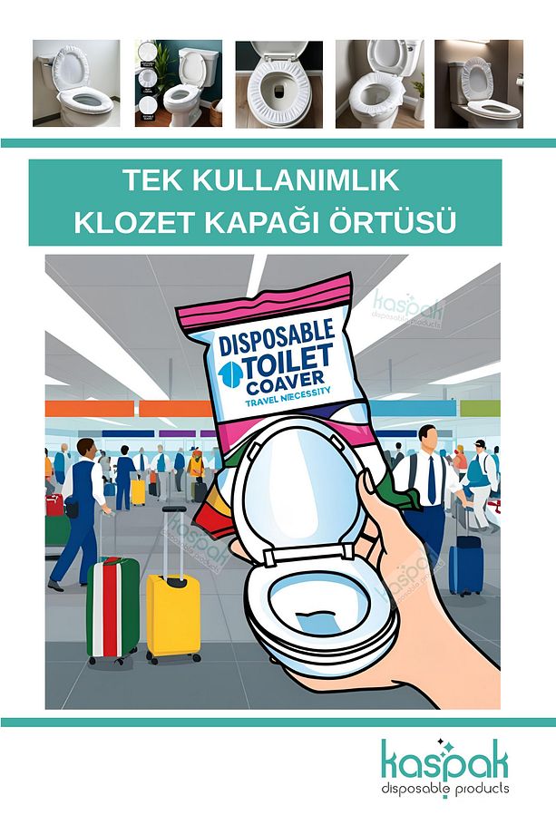 Tek Kullanımlık Naylon Klozet Kapak Örtüsü 40 x 50 cm (10 Adet) - 2