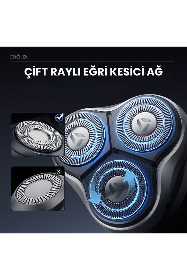 Blackstone Max Siyah Çift Yönlü Kavisli Bıçaklı Şarjlı Islak-Kuru Tıraş Makinesi - 3