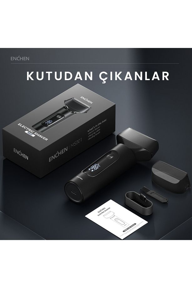 MS001 Siyah Dijital Ekranlı Ultra Yakın Kesim Folyo Başlıklı Şarjlı Tıraş Makinesi - 9