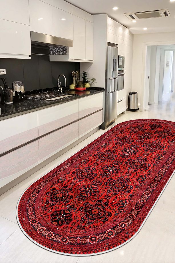 Makinede yıkanabilir dijital kaymaz taban leke tutmaz mutfak halısı salon halısı ve kesme yolluk - 1