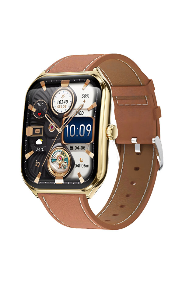 FAMO99 Smart Watch 1.93" AMOLED, Bluetooth Call, Fitness Tracker, Android & iOS - Gold - 3