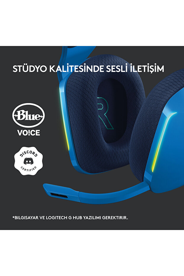 G G733 LIGHTSPEED RGB Kablosuz 7.1 Surround Ses Oyuncu Kulaklığı - Mavi - 9