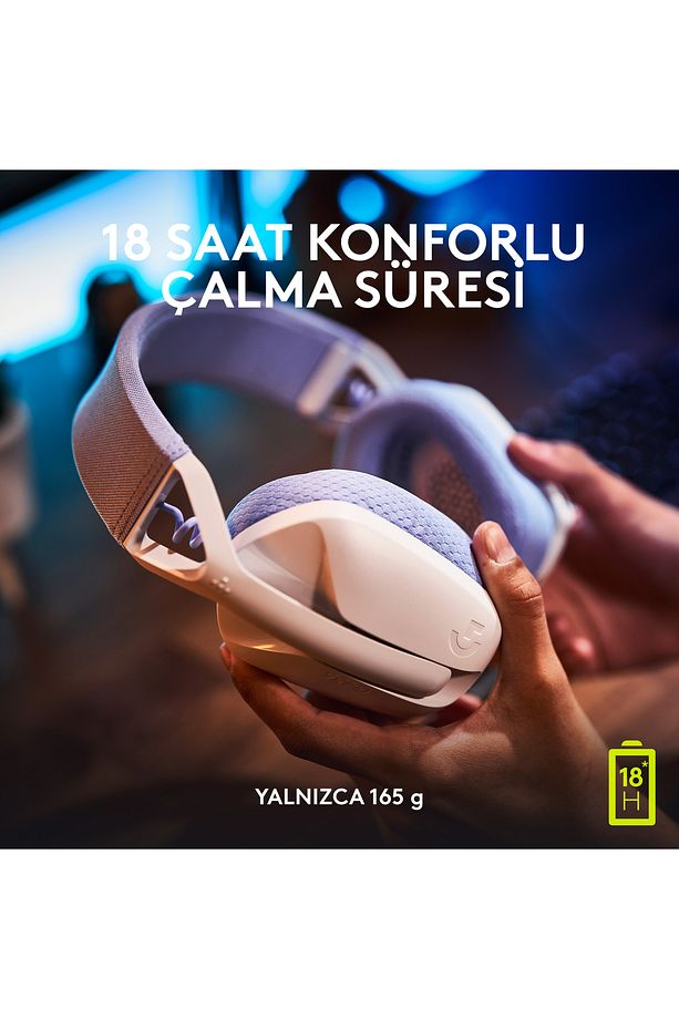 G G435 LIGHTSPEED Kablosuz Oyuncu Kulaklığı - Beyaz - 6