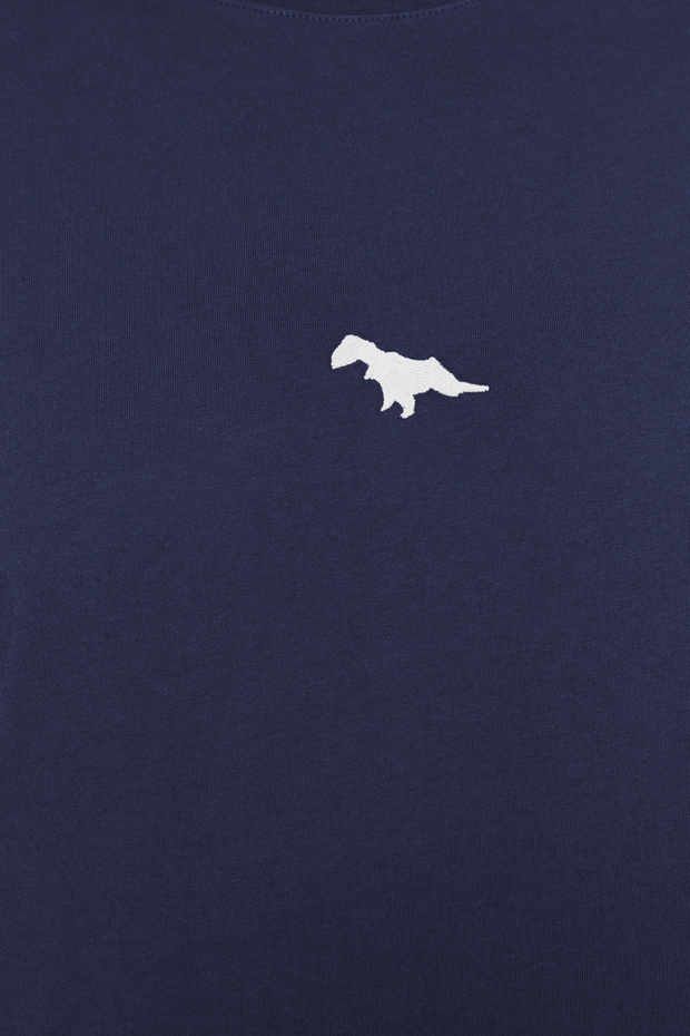 Indigo Oversize/Geniş Kesim Kısa Kol Dinozor Nakışlı %100 Pamuklu T-Shirt TMNSS23TS00243 - 6