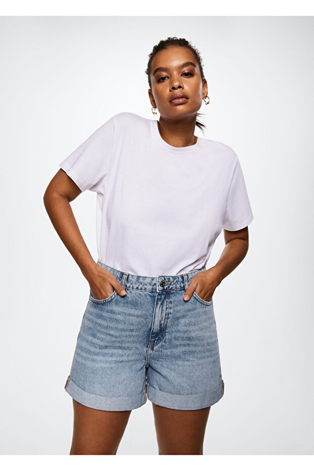 Mom-fit Denim Şort - 4