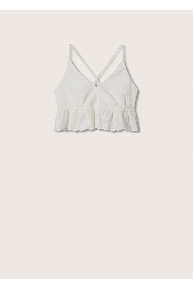 Top din bumbac brodat - 4