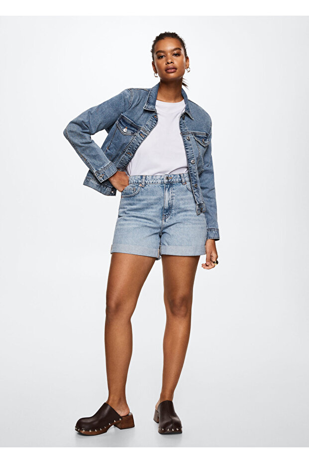 Mom-fit Denim Şort - 3