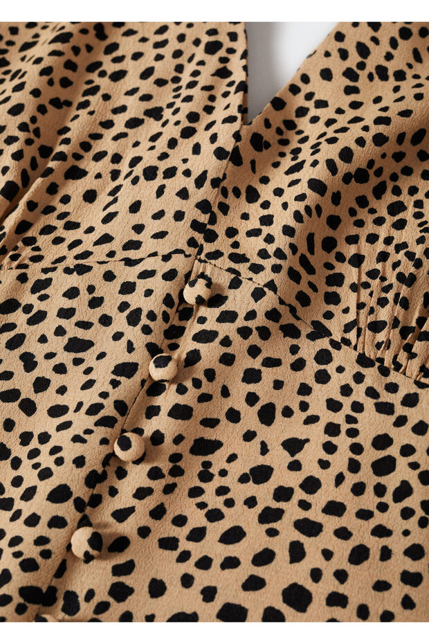 Düğmeli Midi Boy Elbise - 8