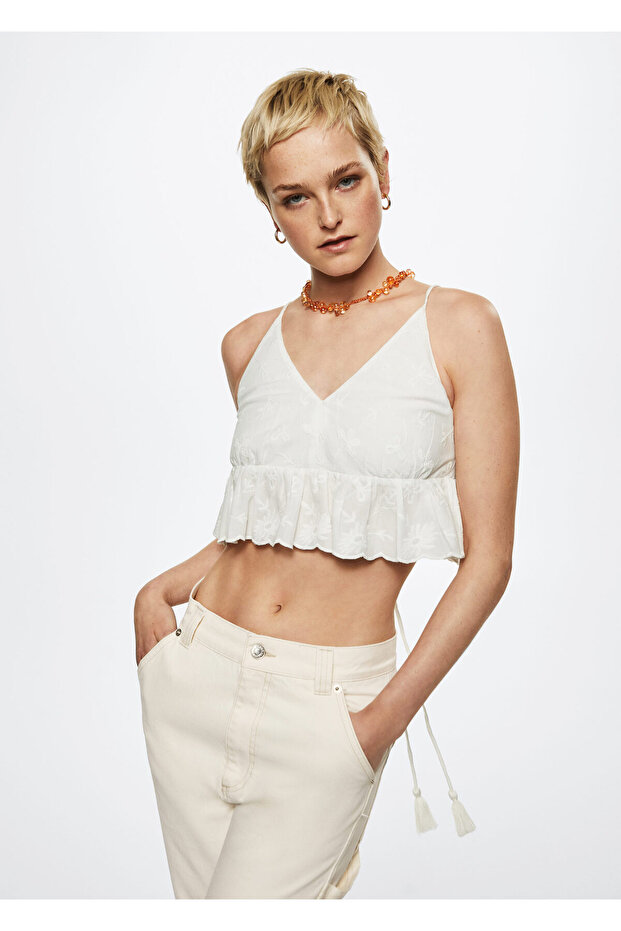 Top din bumbac brodat - 10