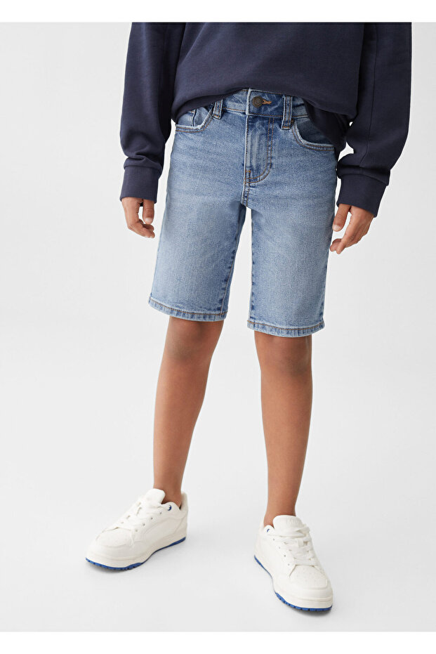 Pamuklu Denim Şort - 3