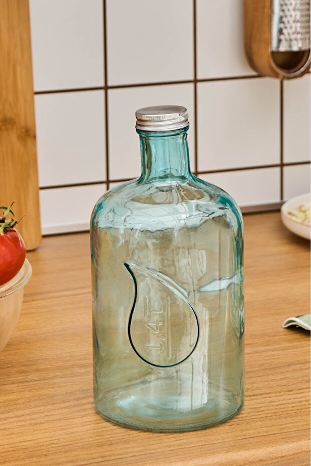 Nicky Glass Oil Bottle 1400 ml Blue